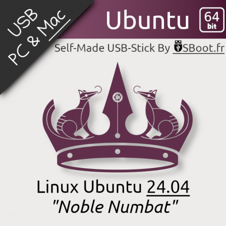 Clé USB Linux Ubuntu 24.04 Noble Numbat