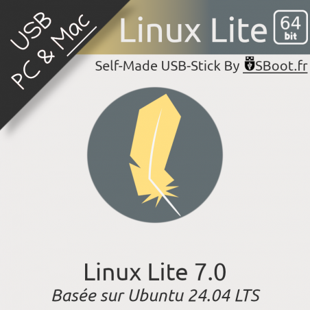 Clé USB Linux Lite OS 7.0 64Bit Bootable