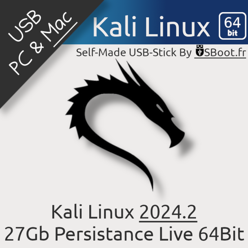 Clé USB Kali Linux 2024.2 Bootable avec Persistance