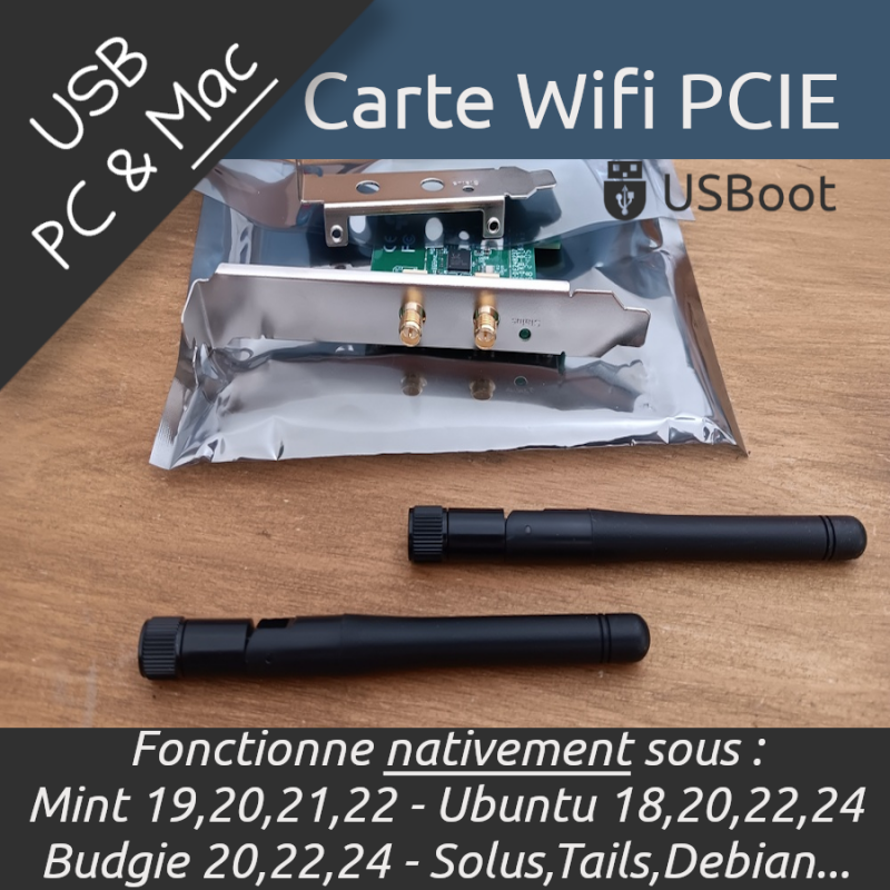 Carte WIFI PCI-e Compatible Linux Pour PC Bureau