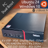 Ordinateur PC Bureau Linux Ubuntu 24 Dual Boot Windows 10 Pro